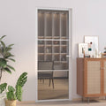Innentür 102,5X201,5 Cm Weiß Esg-Glas Und Aluminium Weiß Und Dunkel-Transparent