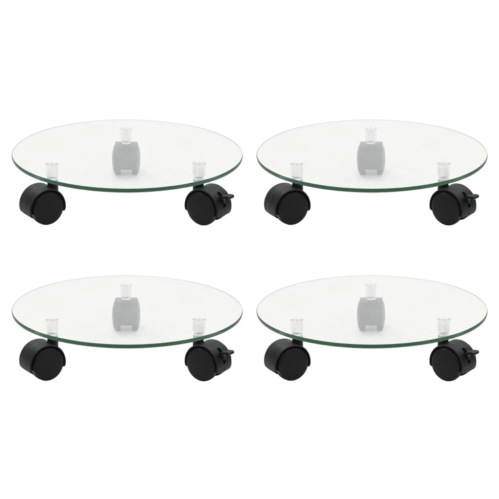 Pflanzenroller 4 Stk. 28 Cm Hartglas Rund