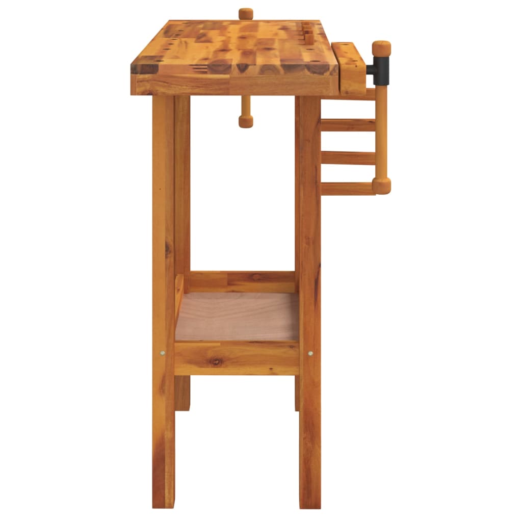Werkbank Mit Schraubstöcken 92X48X83 Cm Massivholz Akazie
