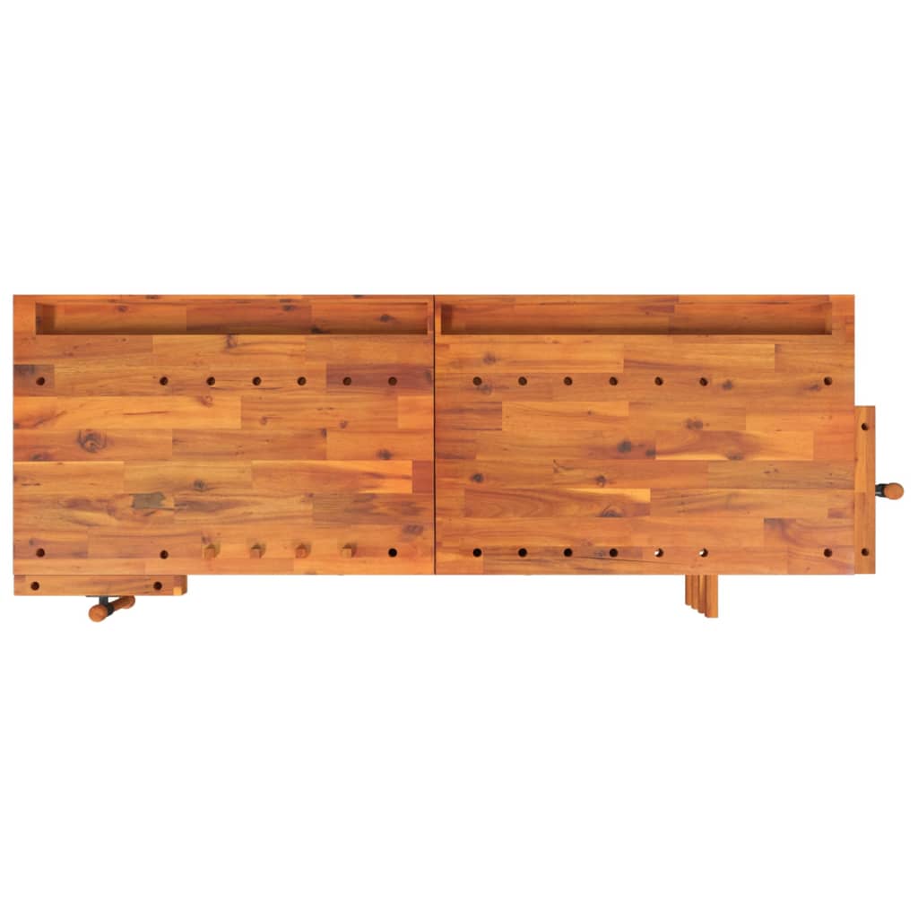 Werkbank Mit Schubladen Schraubstöcken 192X62X83 Cm Akazienholz