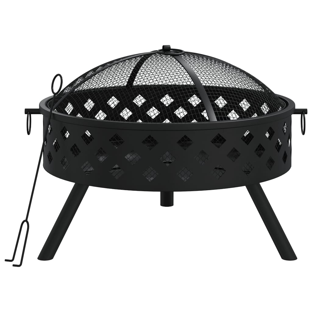 Feuerschale Mit Schürhaken 58 Cm Xxl Stahl