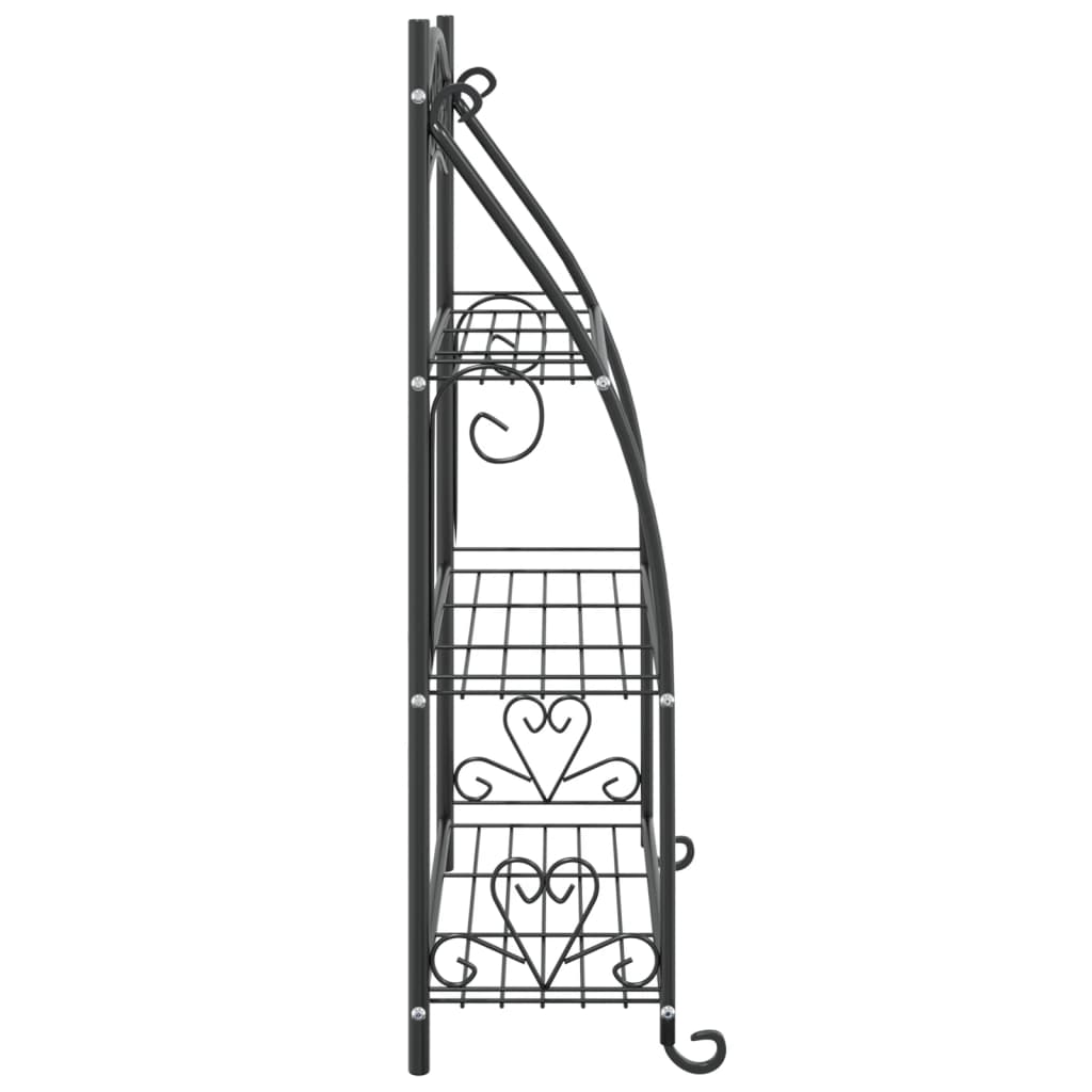 Blumenregal Schwarz 56X30X96 Cm Stahl