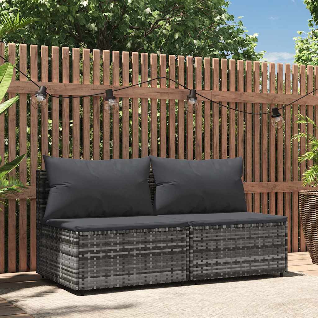 3-Tlg. Garten-Lounge-Set Mit Kissen Braun Poly Rattan