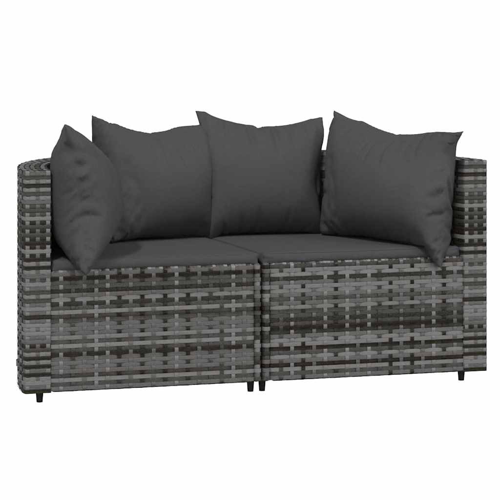 3-Tlg. Garten-Lounge-Set Mit Kissen Poly Rattan