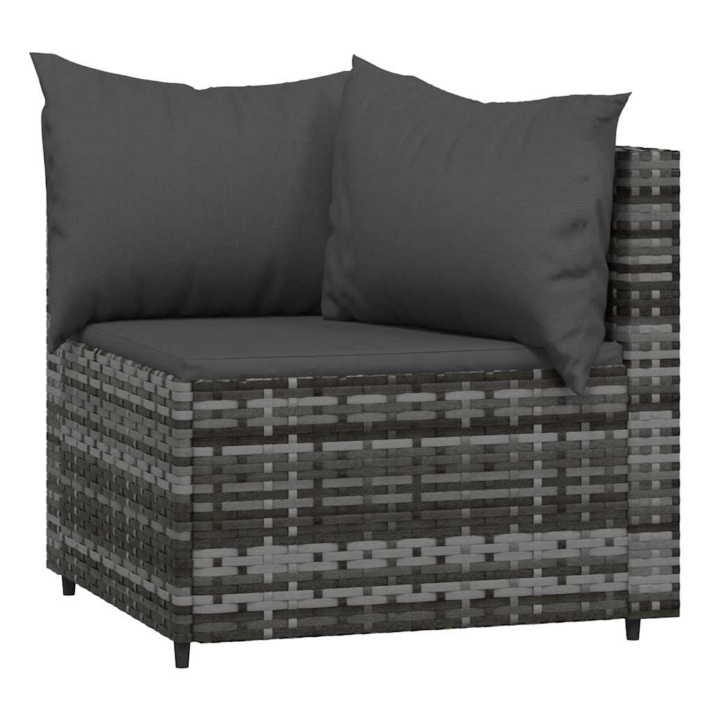 3-Tlg. Garten-Lounge-Set Mit Kissen Poly Rattan
