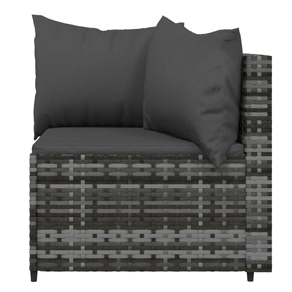 3-Tlg. Garten-Lounge-Set Mit Kissen Poly Rattan