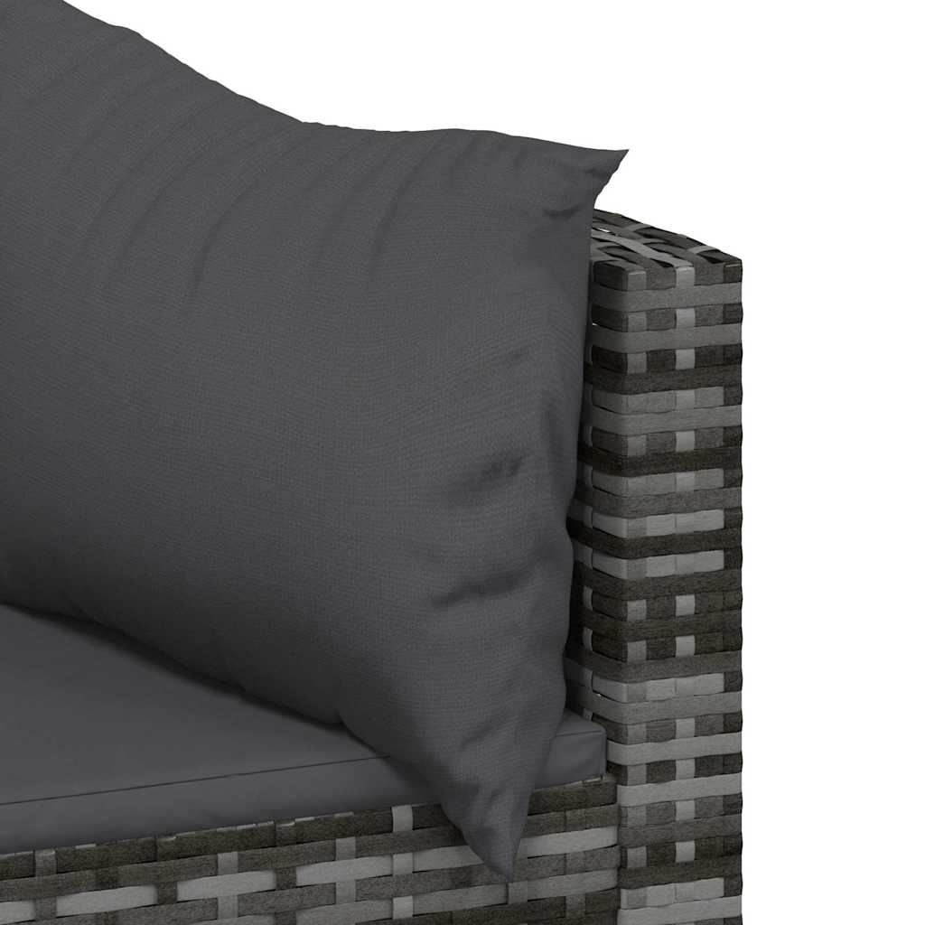 3-Tlg. Garten-Lounge-Set Mit Kissen Poly Rattan