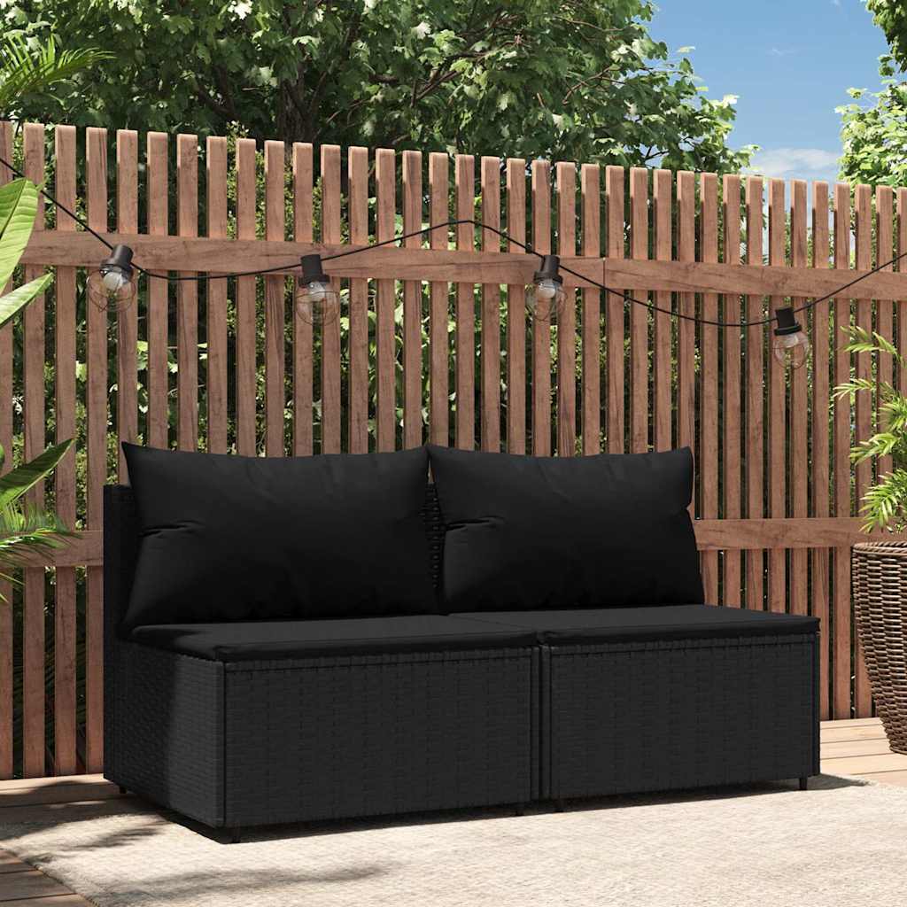 3-Tlg. Garten-Lounge-Set Mit Kissen Braun Poly Rattan