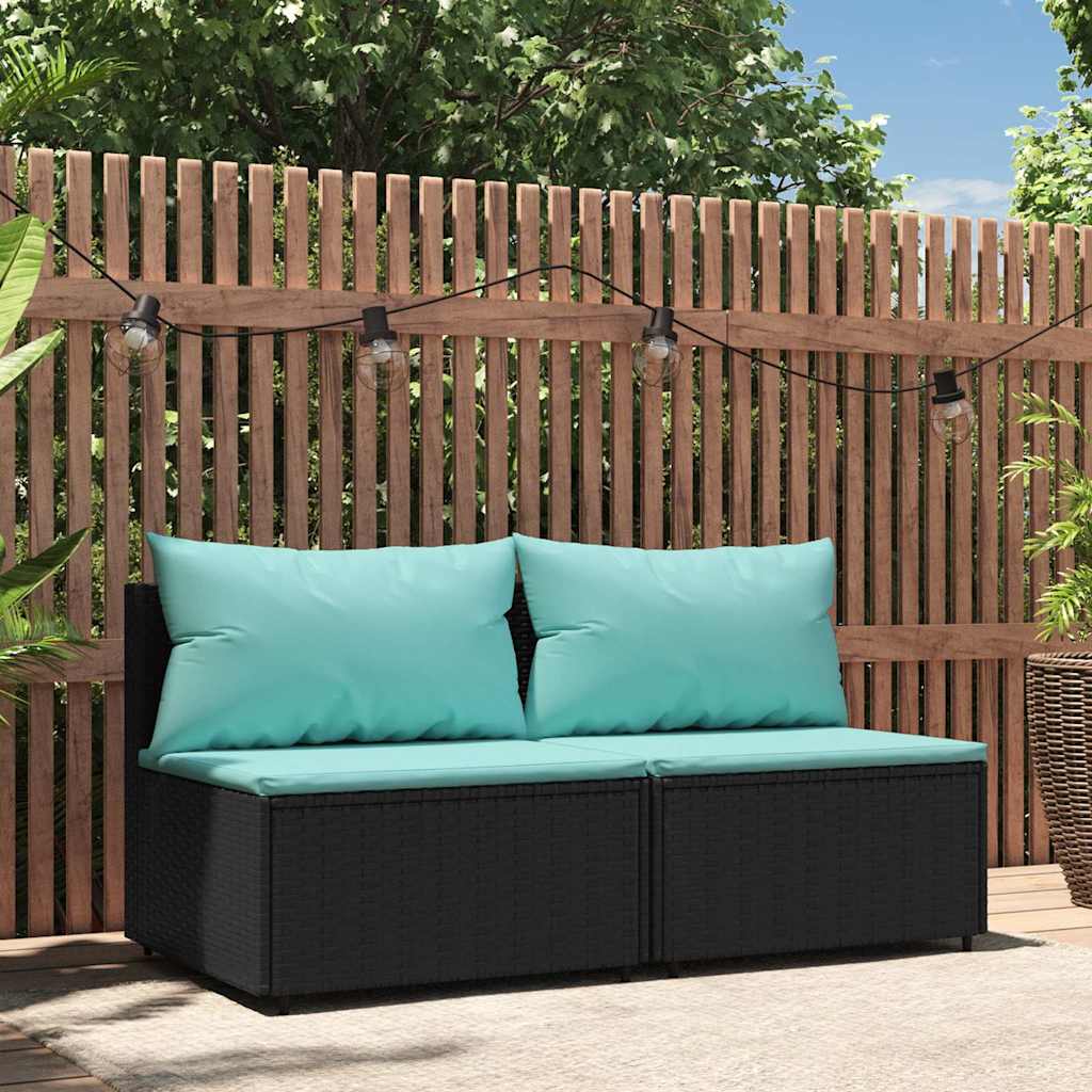 3-Tlg. Garten-Lounge-Set Mit Kissen Braun Poly Rattan
