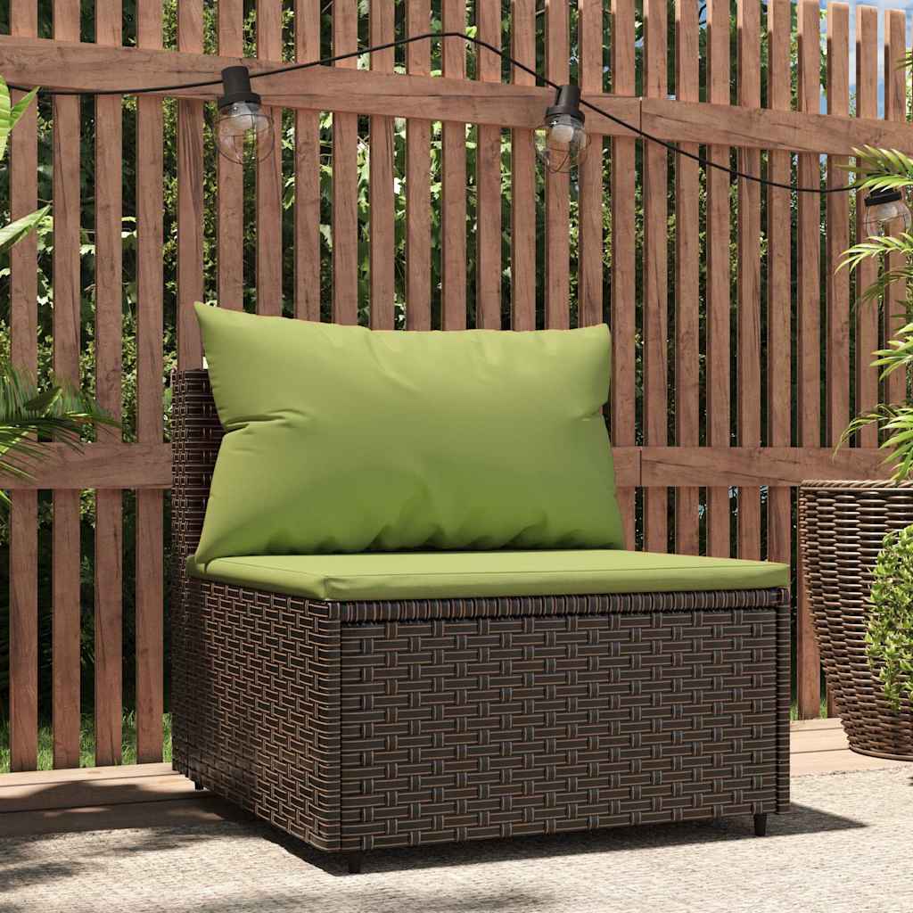 3-Tlg. Garten-Lounge-Set Mit Kissen Braun Poly Rattan