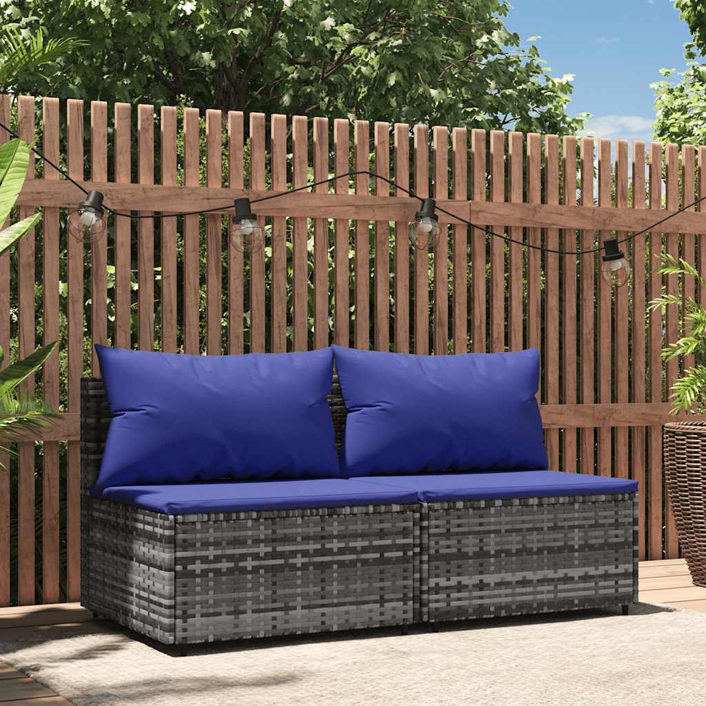 3-Tlg. Garten-Lounge-Set Mit Kissen Braun Poly Rattan