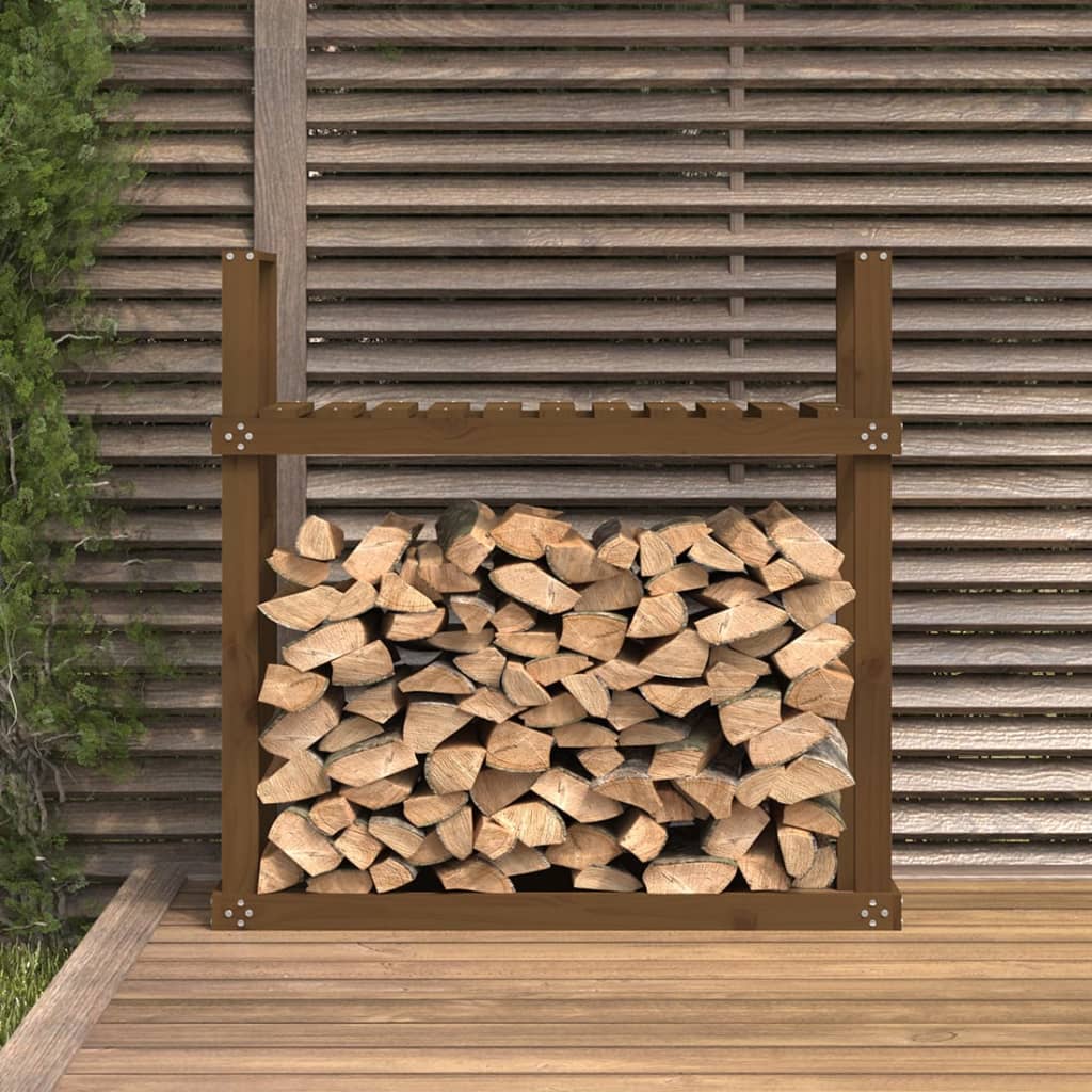 Kaminholzregal Honigbraun 110X35X108,5 Cm Massivholz Kiefer