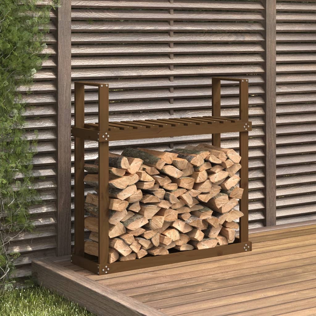 Kaminholzregal Honigbraun 110X35X108,5 Cm Massivholz Kiefer