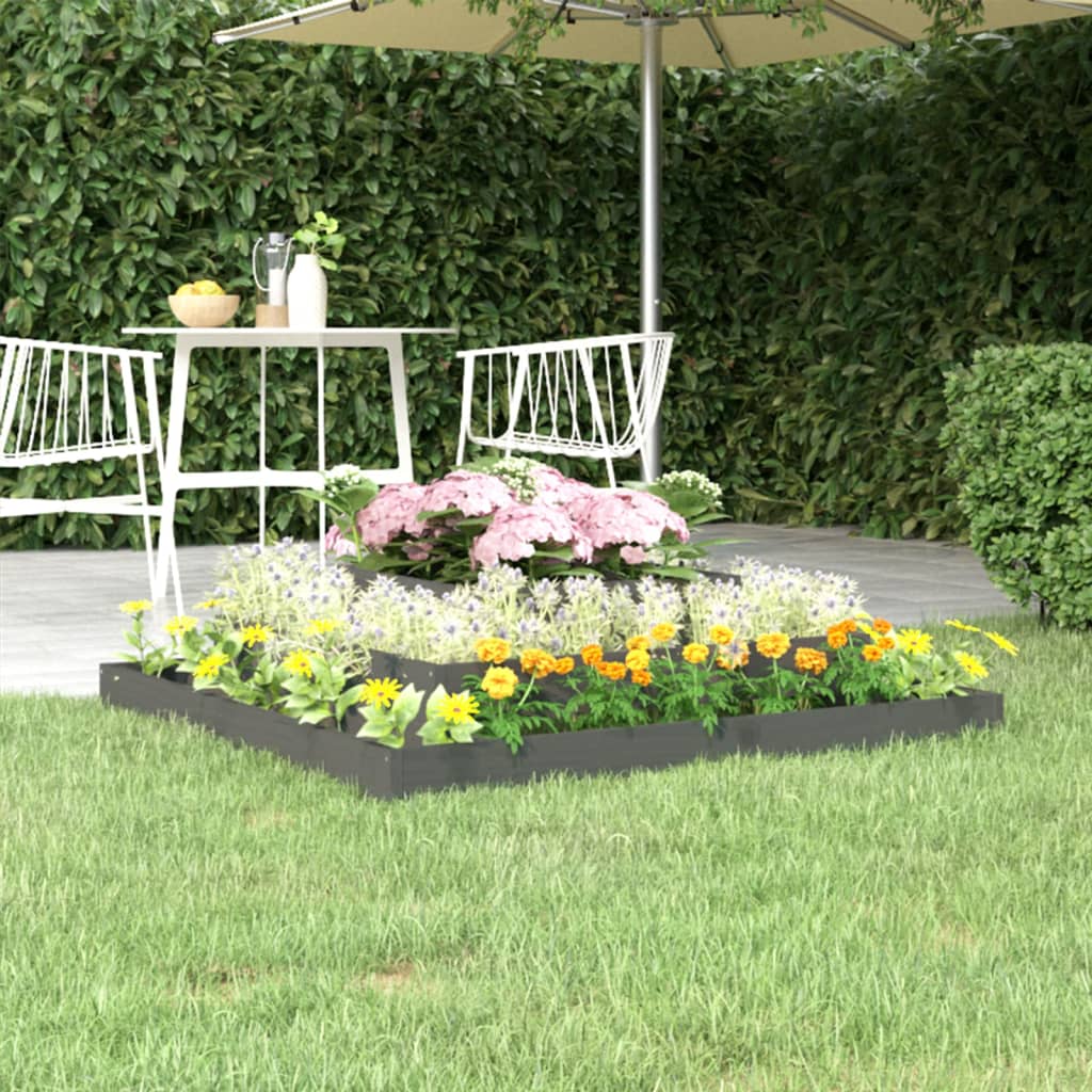 Pflanzkübel Grau Massivholz Kiefer