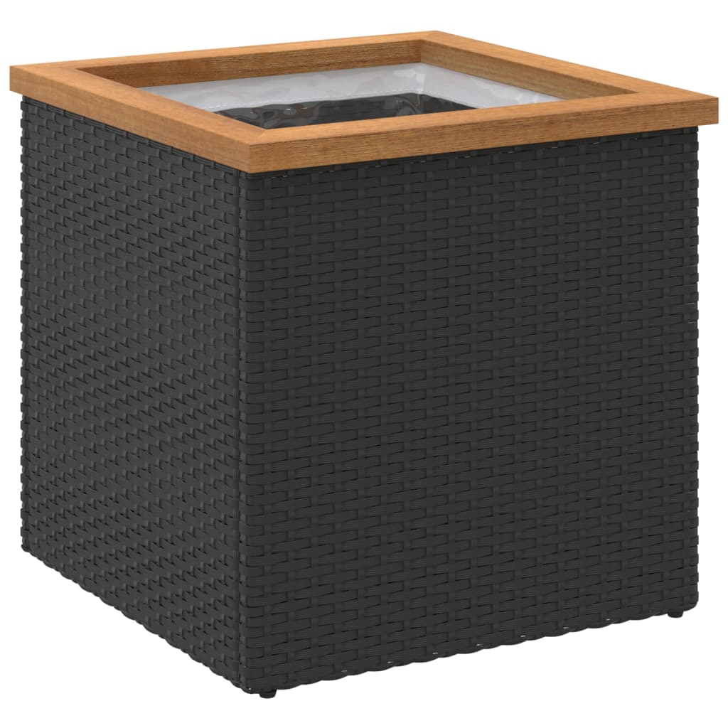 Pflanzkübel Schwarz Poly Rattan