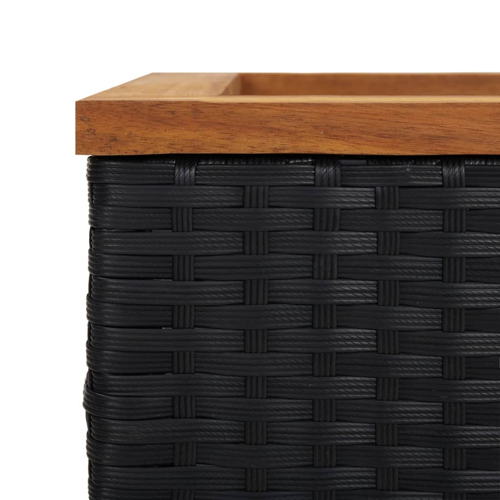 Pflanzkübel Schwarz Poly Rattan