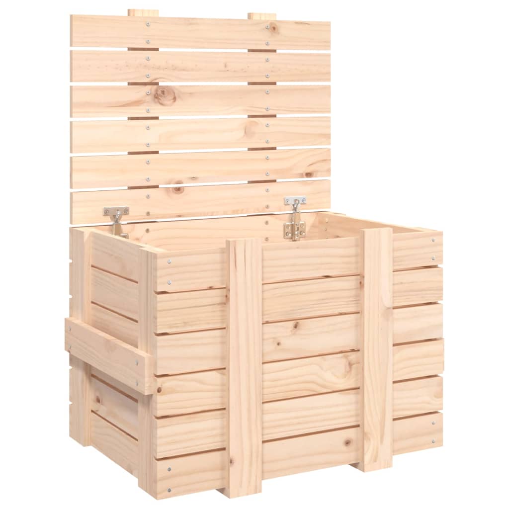 Truhe 58X40,5X42 Cm Massivholz Kiefer Natur