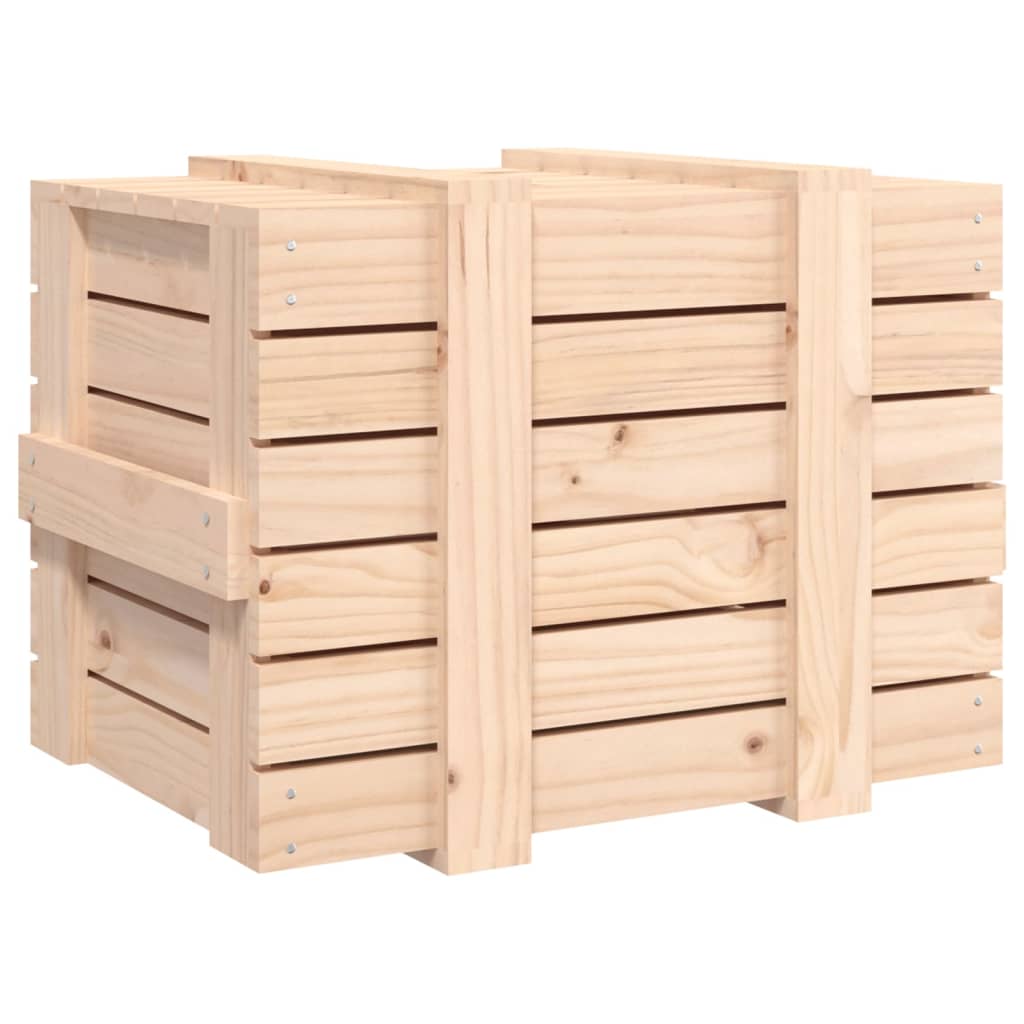 Truhe 58X40,5X42 Cm Massivholz Kiefer Natur