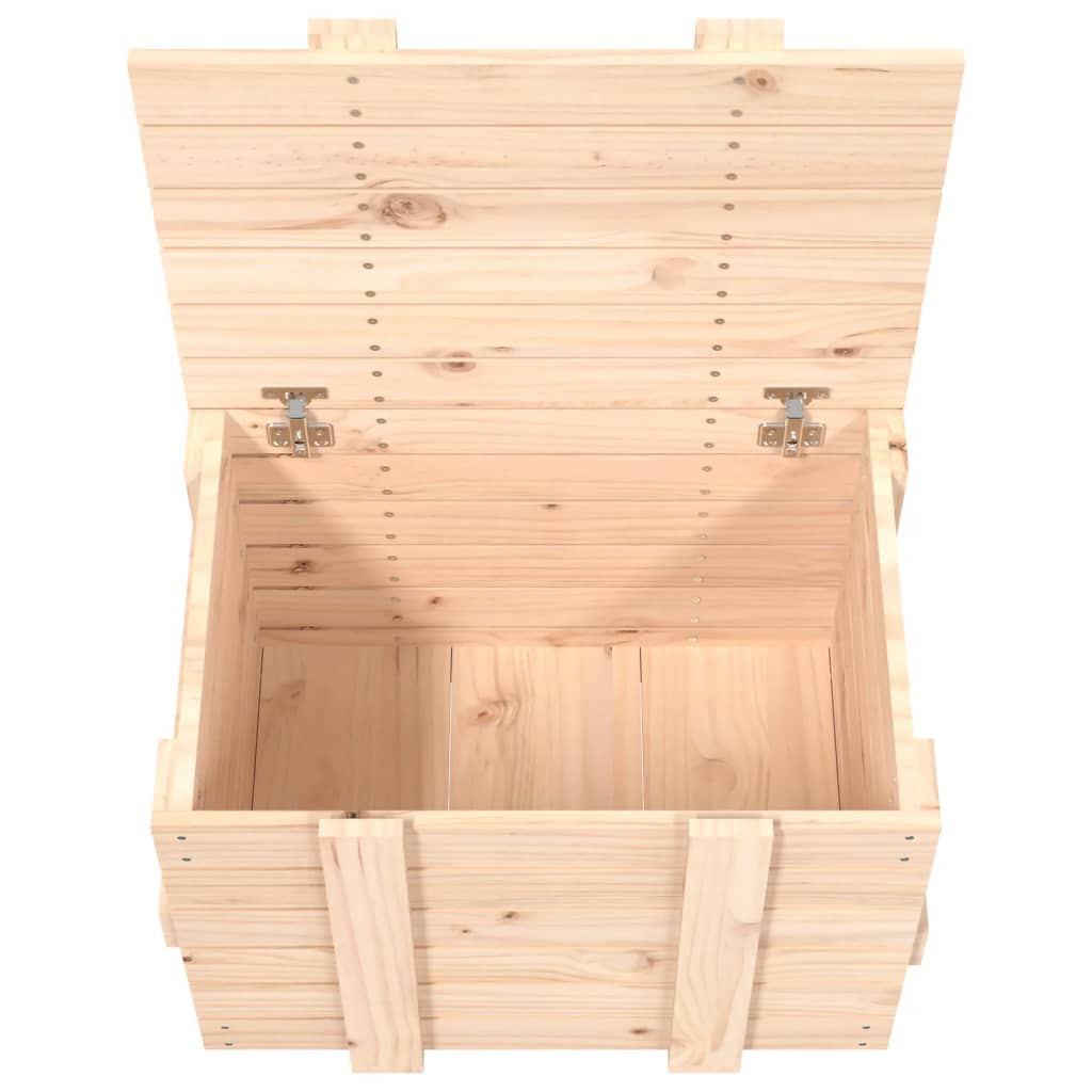 Truhe 58X40,5X42 Cm Massivholz Kiefer Natur