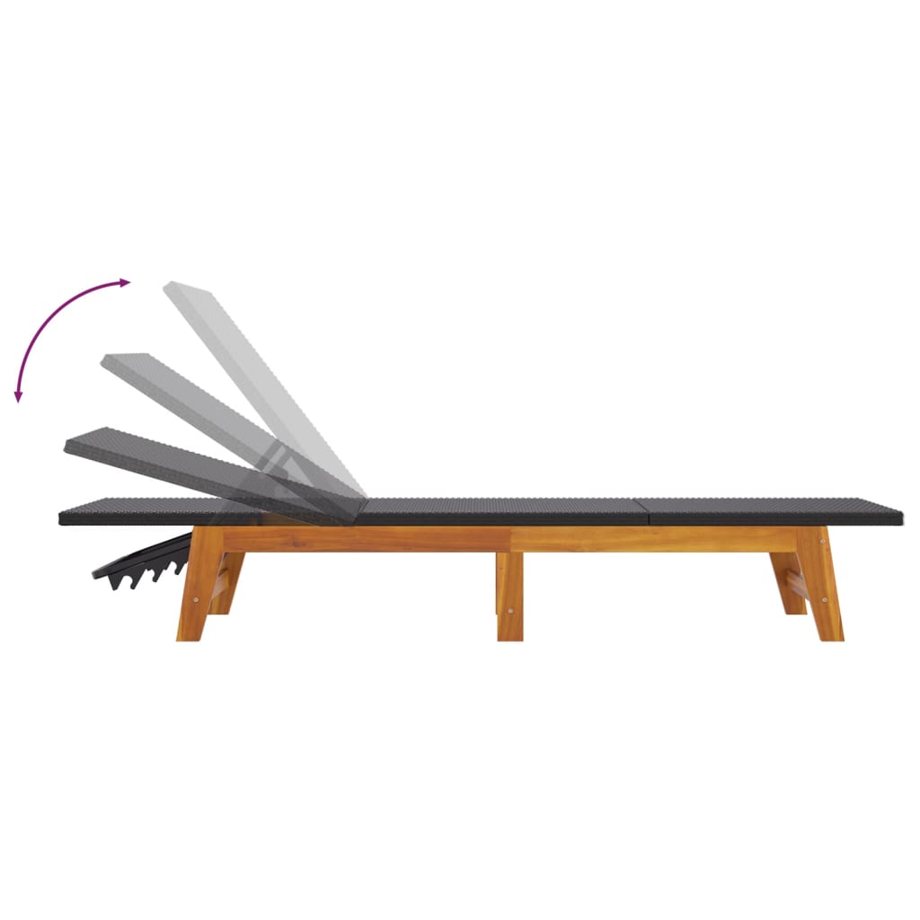 3-Tlg. Garten-Lounge-Set Poly Rattan & Massivholz Akazie