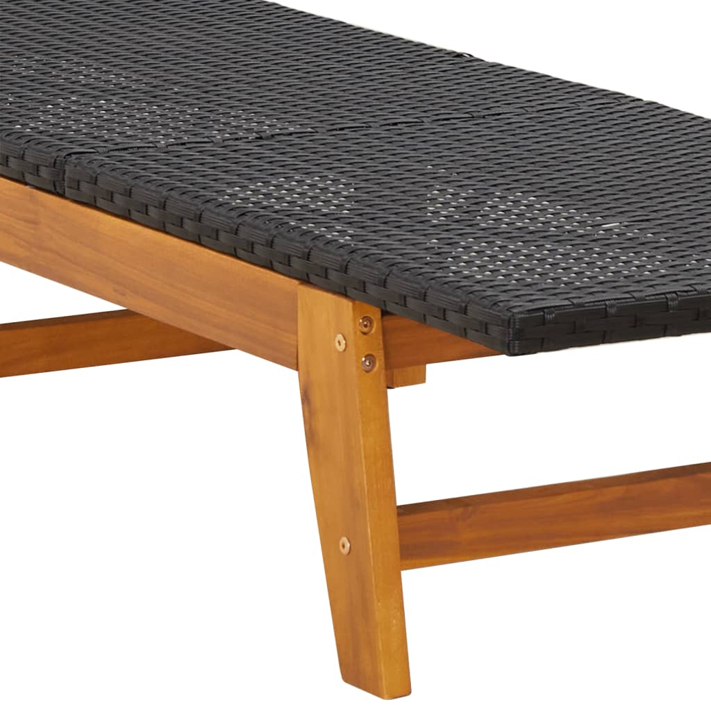 3-Tlg. Garten-Lounge-Set Poly Rattan & Massivholz Akazie