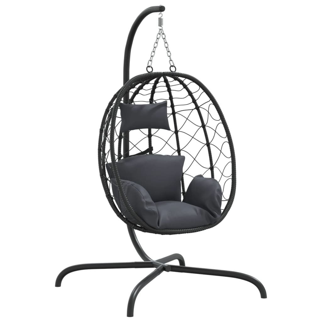 Hängesessel Mit Kissen Poly Rattan & Stahl