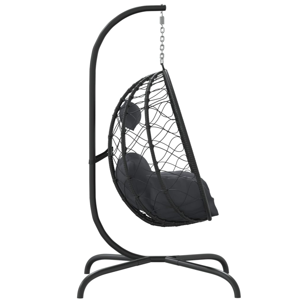 Hängesessel Mit Kissen Poly Rattan & Stahl