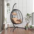 Hängesessel Mit Kissen Poly Rattan & Stahl