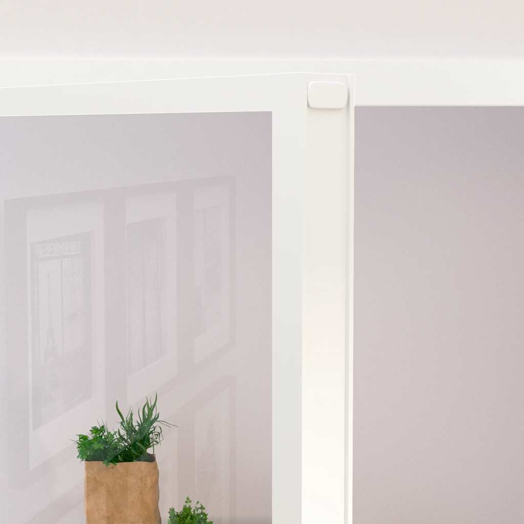 Innentür Weiß 83X201,5 Cm Hartglas & Aluminium Schlank Weiß Und Transparent