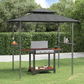Grillpavillon Mit Seitenregalen Anthrazit 240X150X243 Cm Stahl