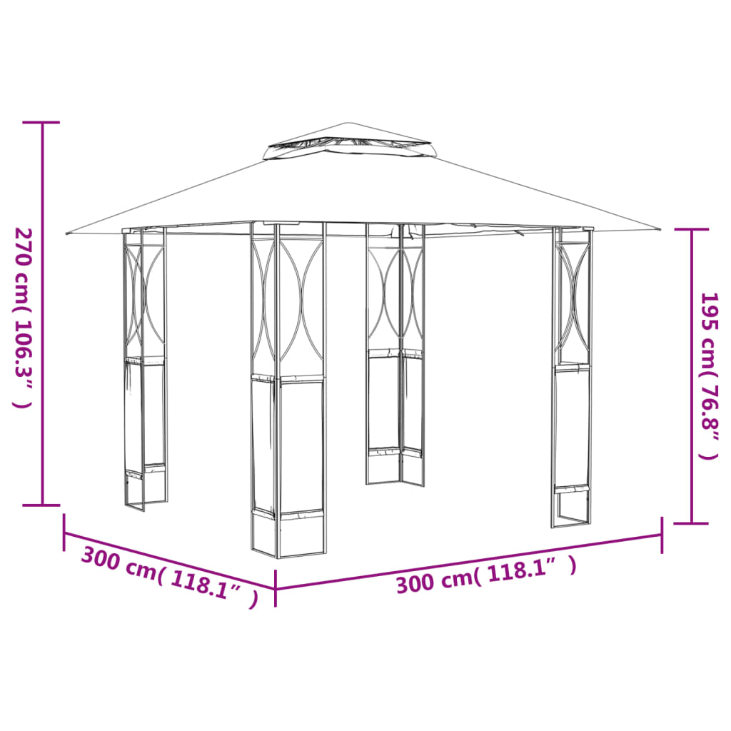 Pavillon Mit Dach Anthrazit Stahl