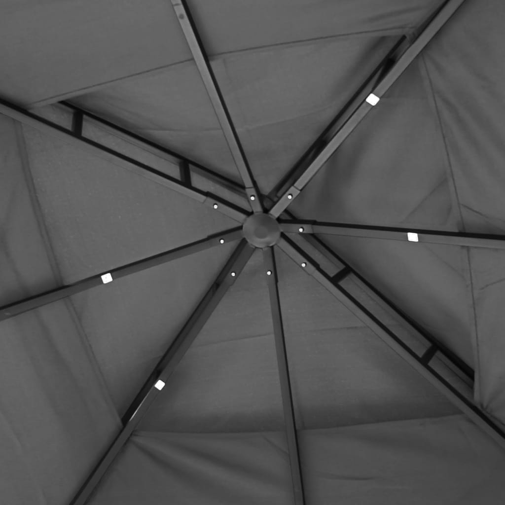 Pavillon Mit Seitenwänden Anthrazit Stahl