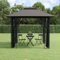 Pavillon Mit Seitenwänden Anthrazit Stahl