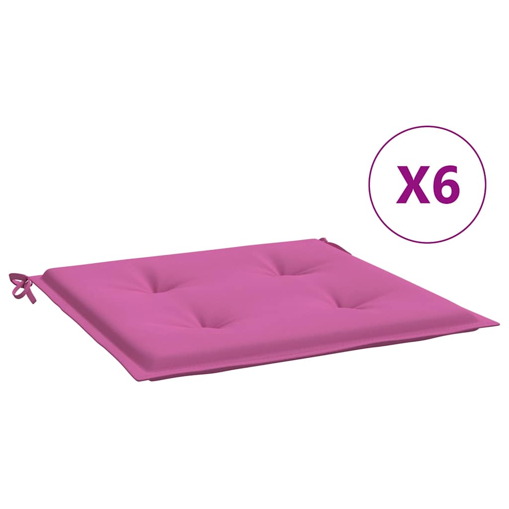 Gartenstuhl-Kissen 6 Stk. Stoff Rosa