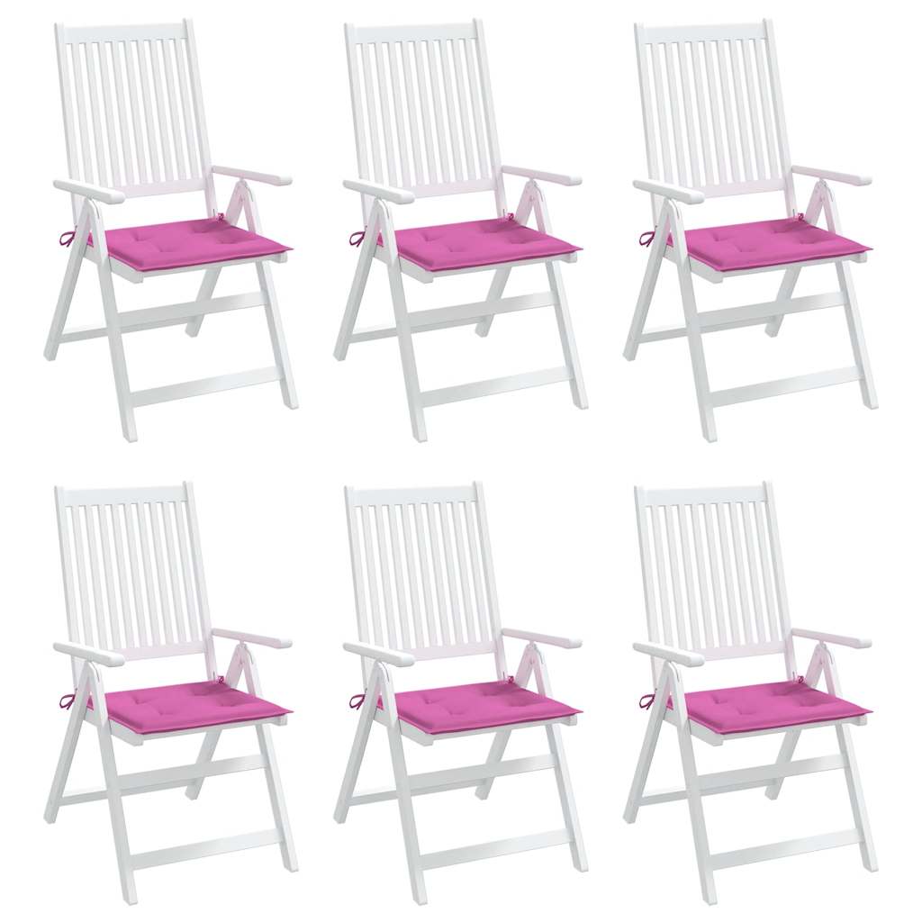 Gartenstuhl-Kissen 6 Stk. Stoff Rosa