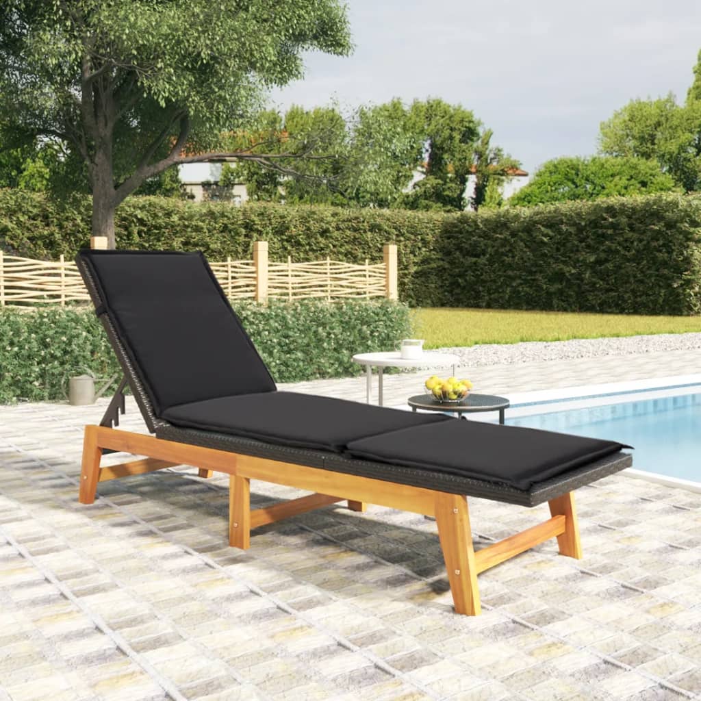 3-Tlg. Garten-Lounge-Set Poly Rattan & Massivholz Akazie