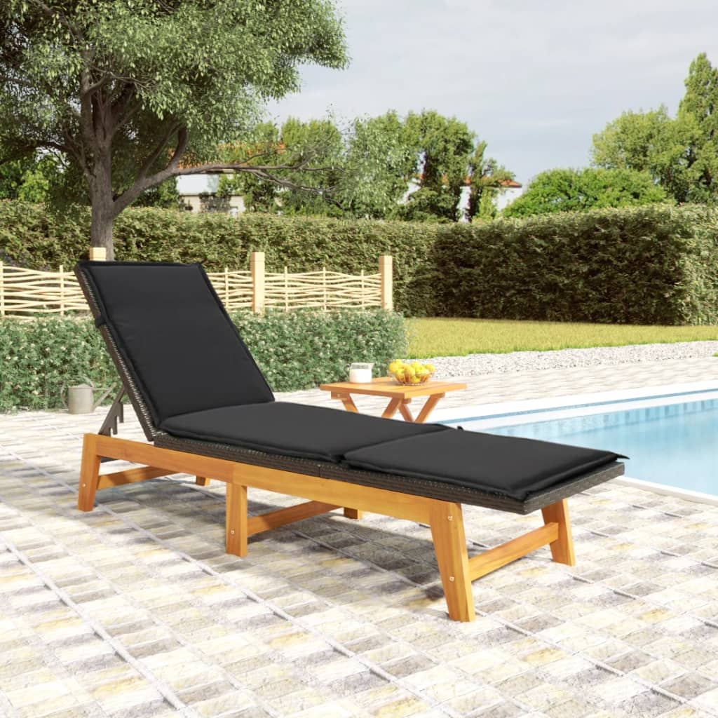 3-Tlg. Garten-Lounge-Set Poly Rattan & Massivholz Akazie
