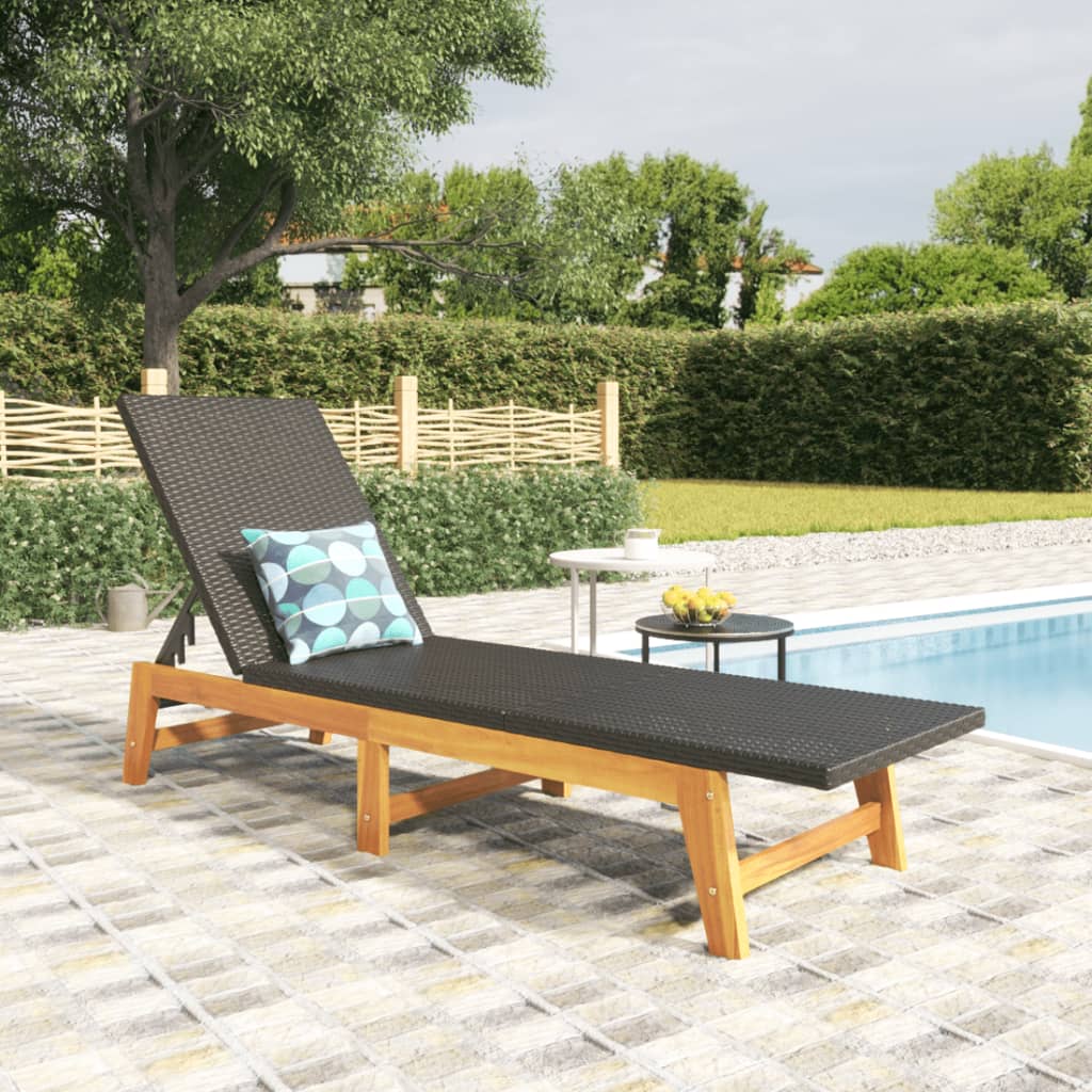3-Tlg. Garten-Lounge-Set Poly Rattan & Massivholz Akazie