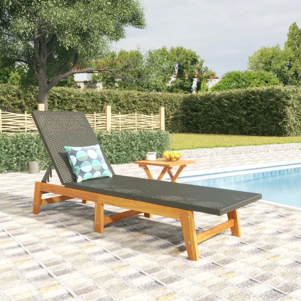 3-Tlg. Garten-Lounge-Set Poly Rattan & Massivholz Akazie
