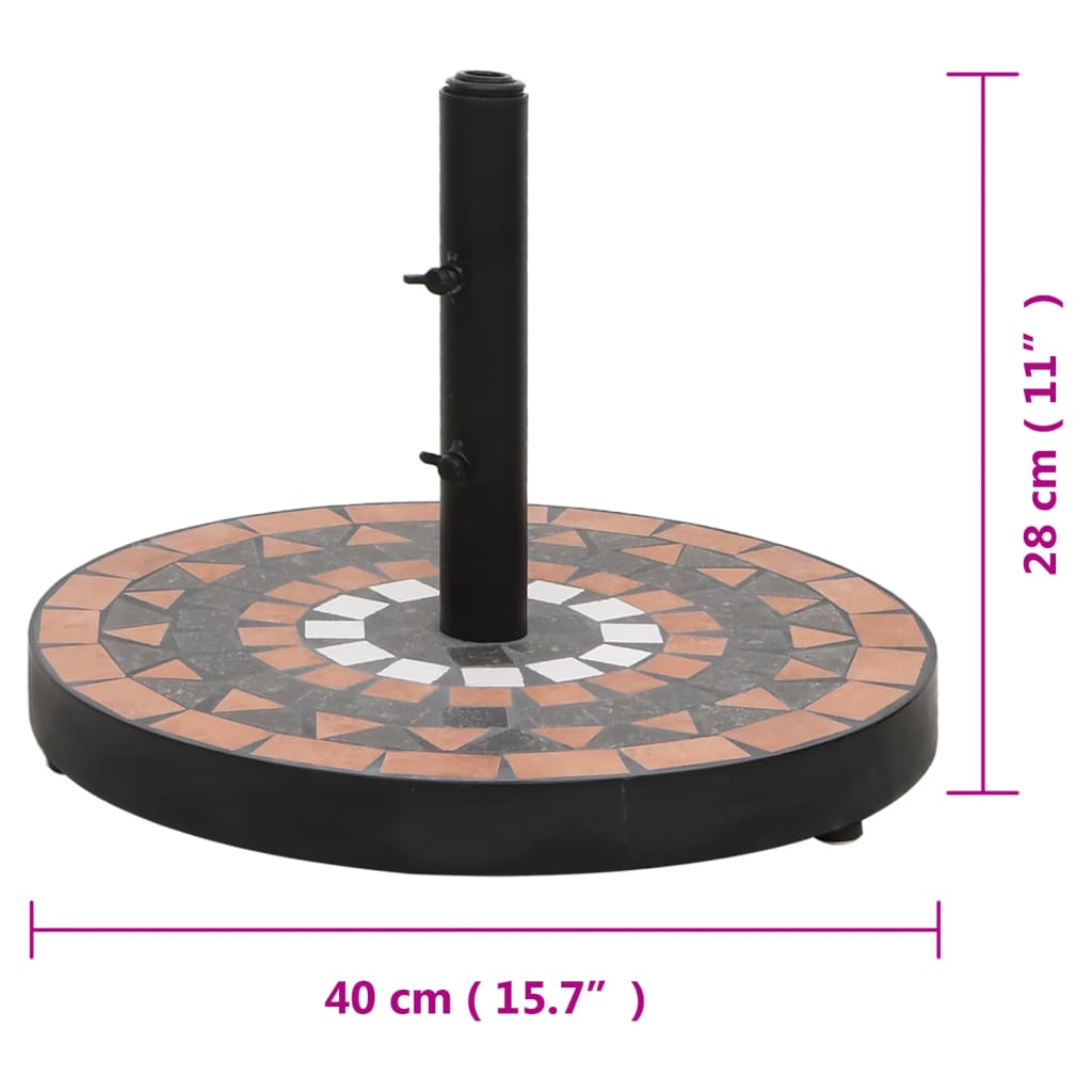 Sonnenschirmständer Terrakotta Und Weiß 12 Kg
