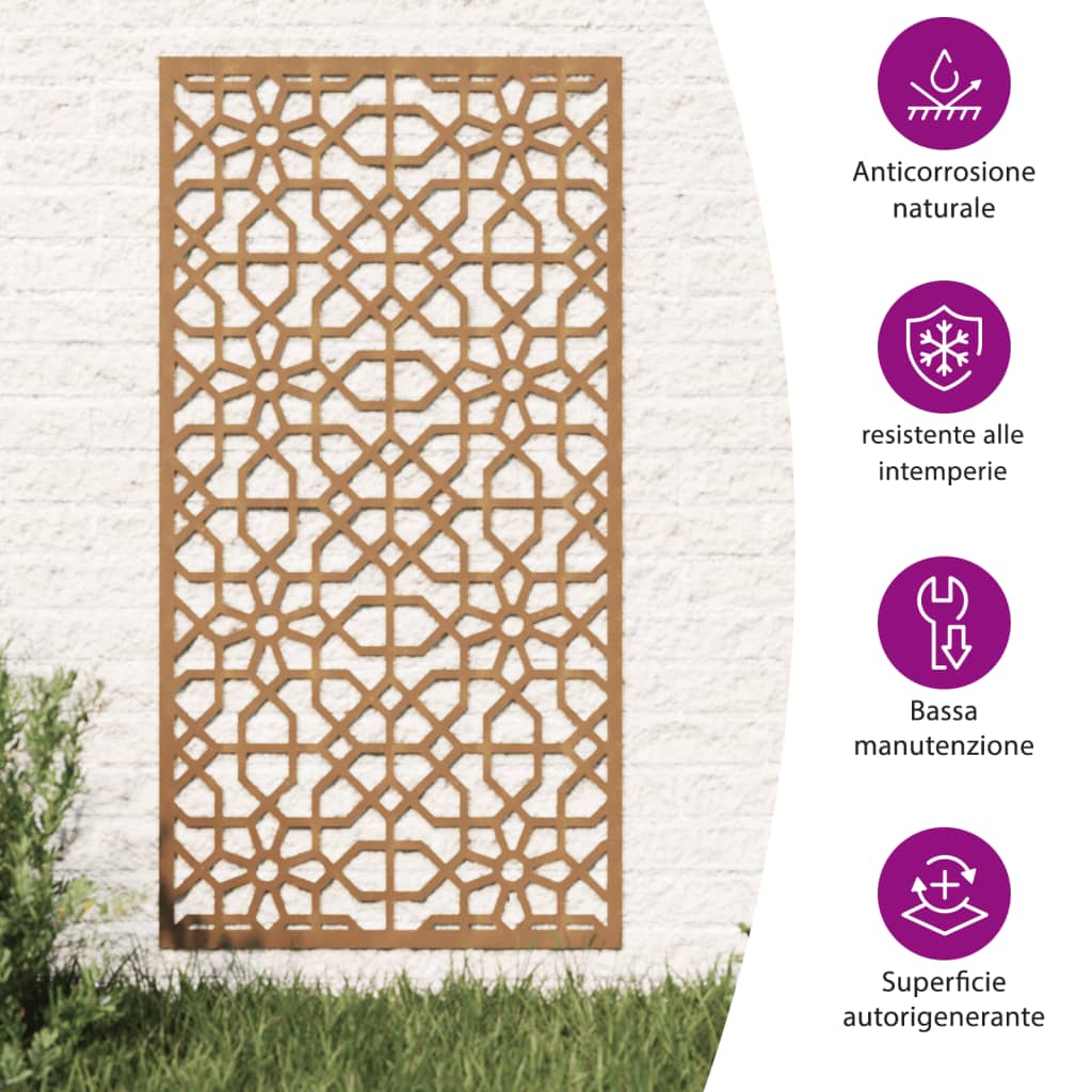 Garten-Wanddeko 105X55 Cm Cortenstahl Maurisches Design