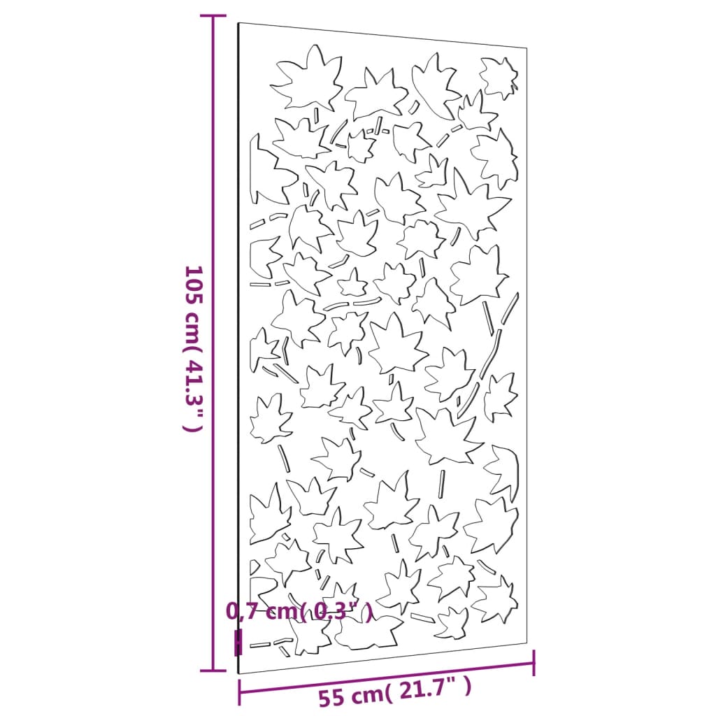 Garten-Wanddeko 105X55 Cm Cortenstahl Ahornblatt-Design