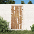 Garten-Wanddeko 105X55 Cm Cortenstahl Bambus-Design