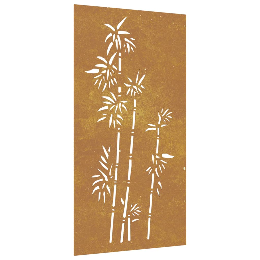 Garten-Wanddeko 105X55 Cm Cortenstahl Bambus-Design