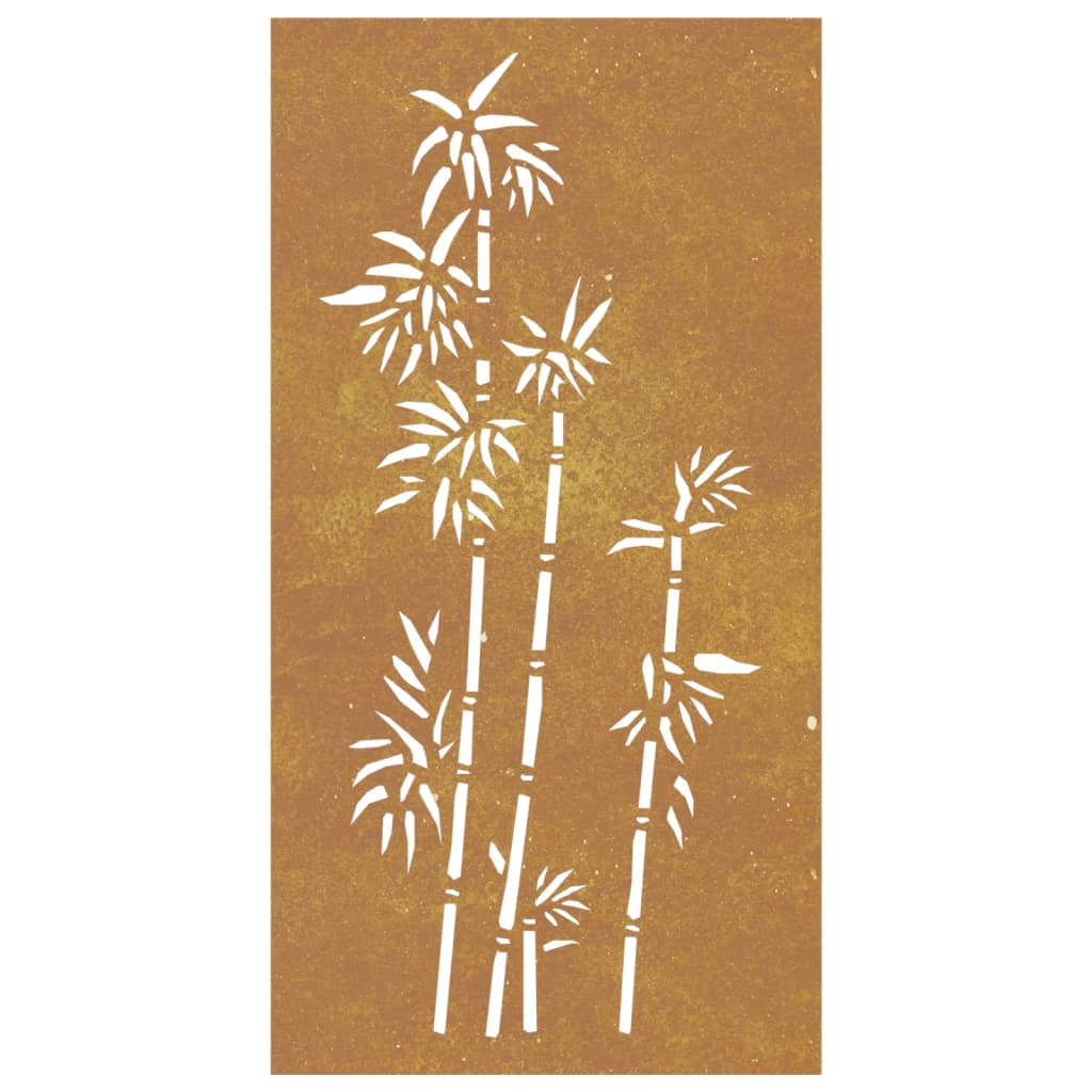 Garten-Wanddeko 105X55 Cm Cortenstahl Bambus-Design