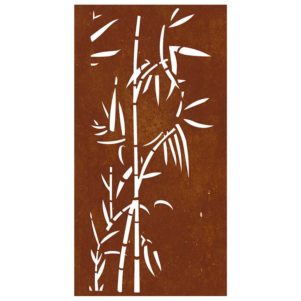 Garten-Wanddeko 105X55 Cm Cortenstahl Bambus-Design