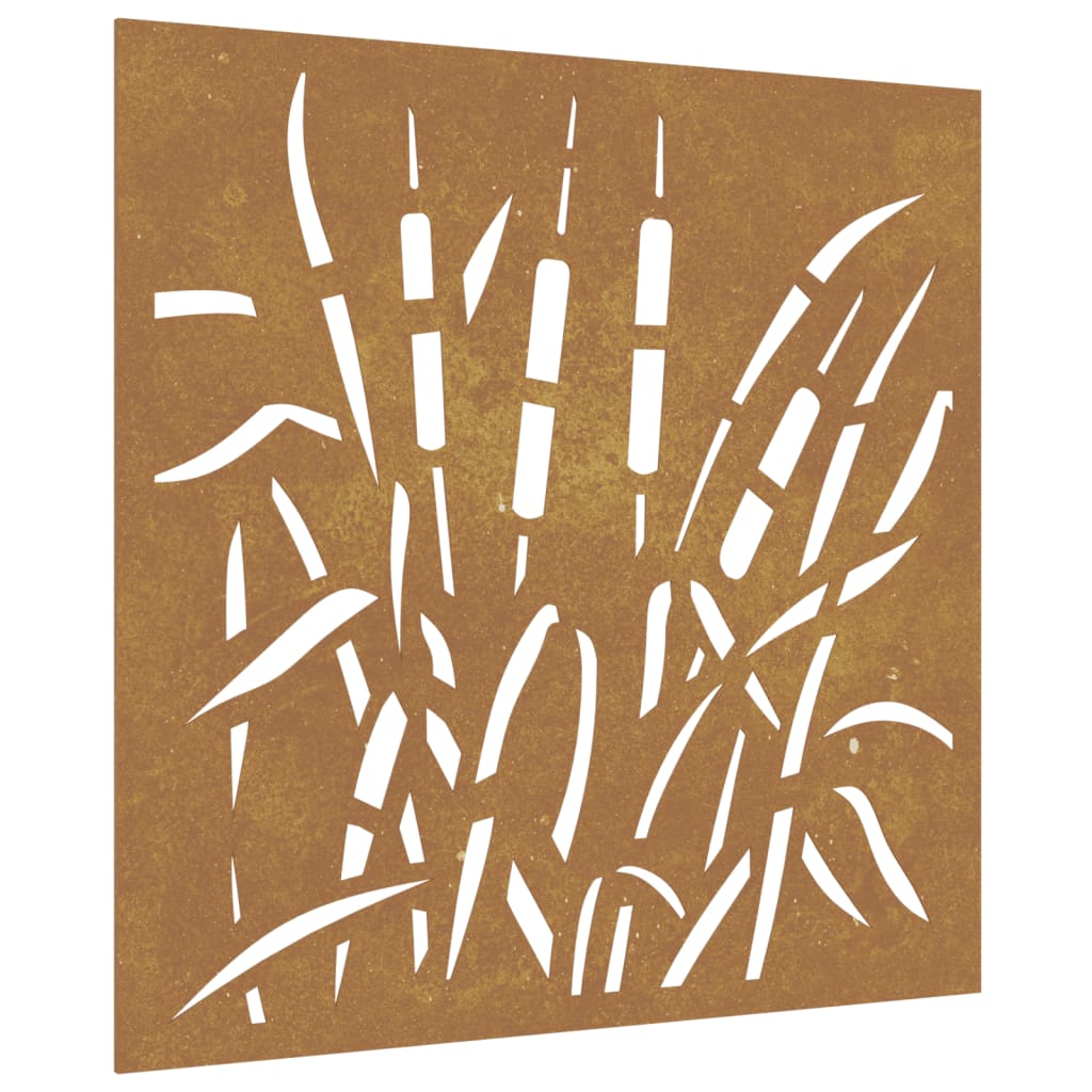 Garten-Wanddeko 55X55 Cm Cortenstahl Gras-Design