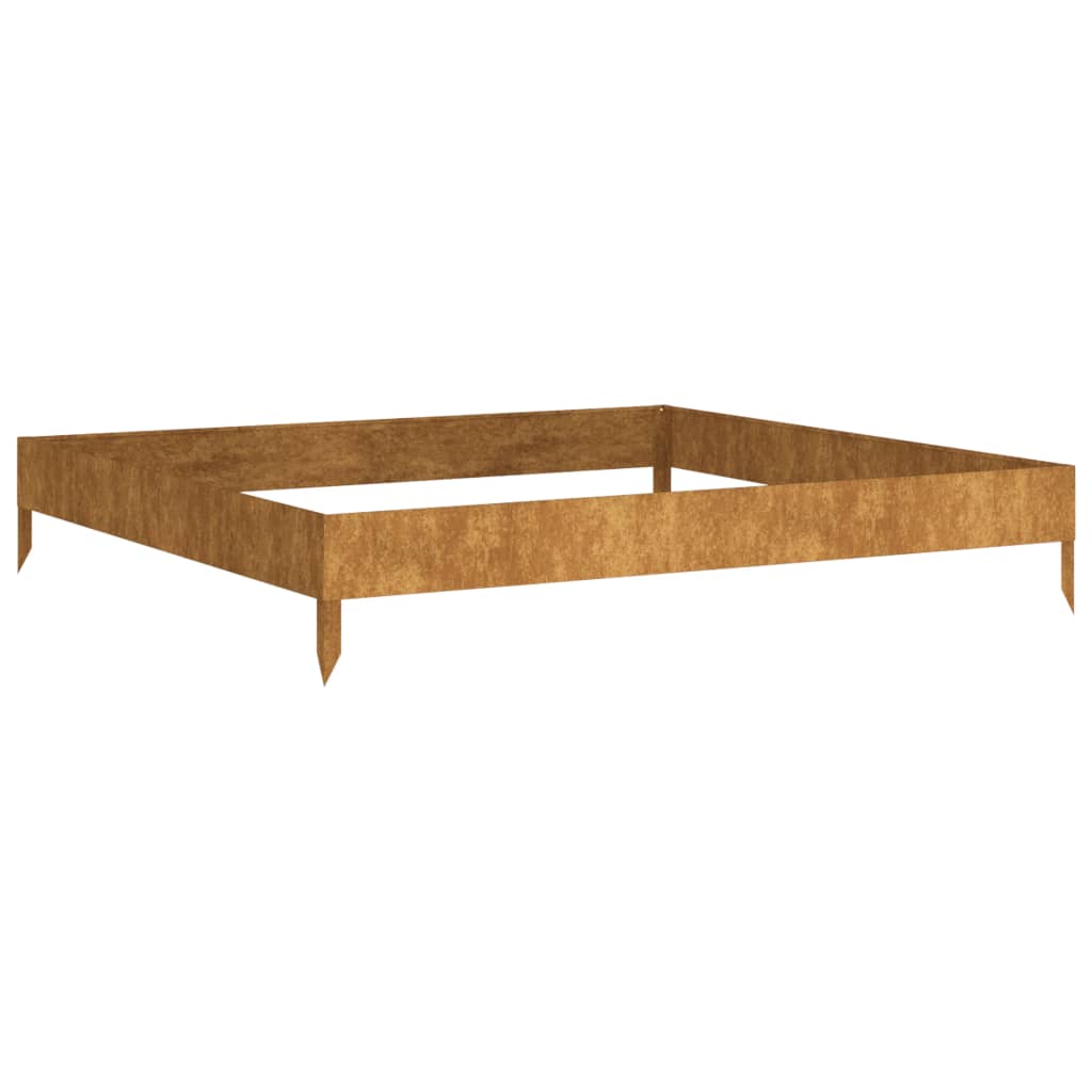 Hochbeet 100X100X18,5 Cm Witterungsbeständiger Stahl/Braun