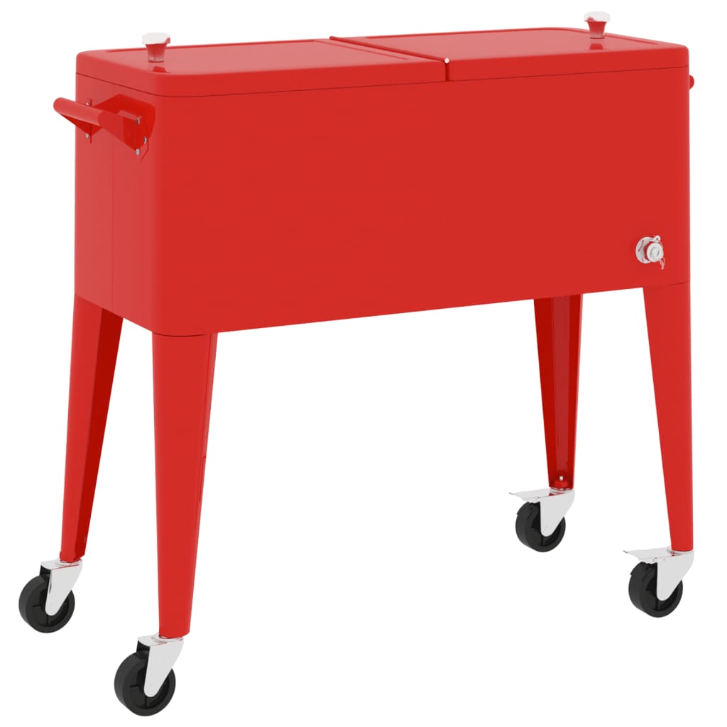 Kühlwagen Mit Rollen Rot 92X43X89 Cm