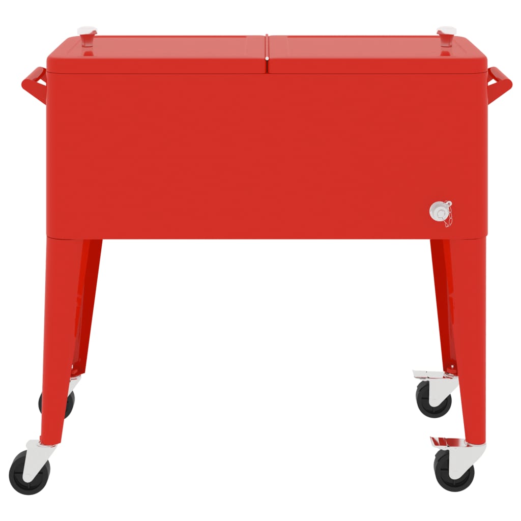 Kühlwagen Mit Rollen Rot 92X43X89 Cm
